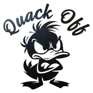 Quack Off Duck Black Vinyl Car Truck Window Laptop Decal Bumper Sticker